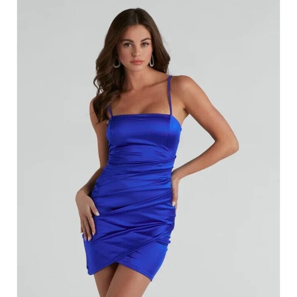 Windsor Dresses Nwt Windsor Mini Dress Wrapped In Stylish Satin